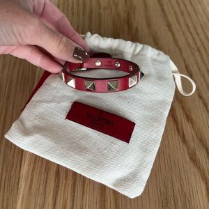 VALENTINO GARAVANI - Rockstud Leather Buckle Bracelet